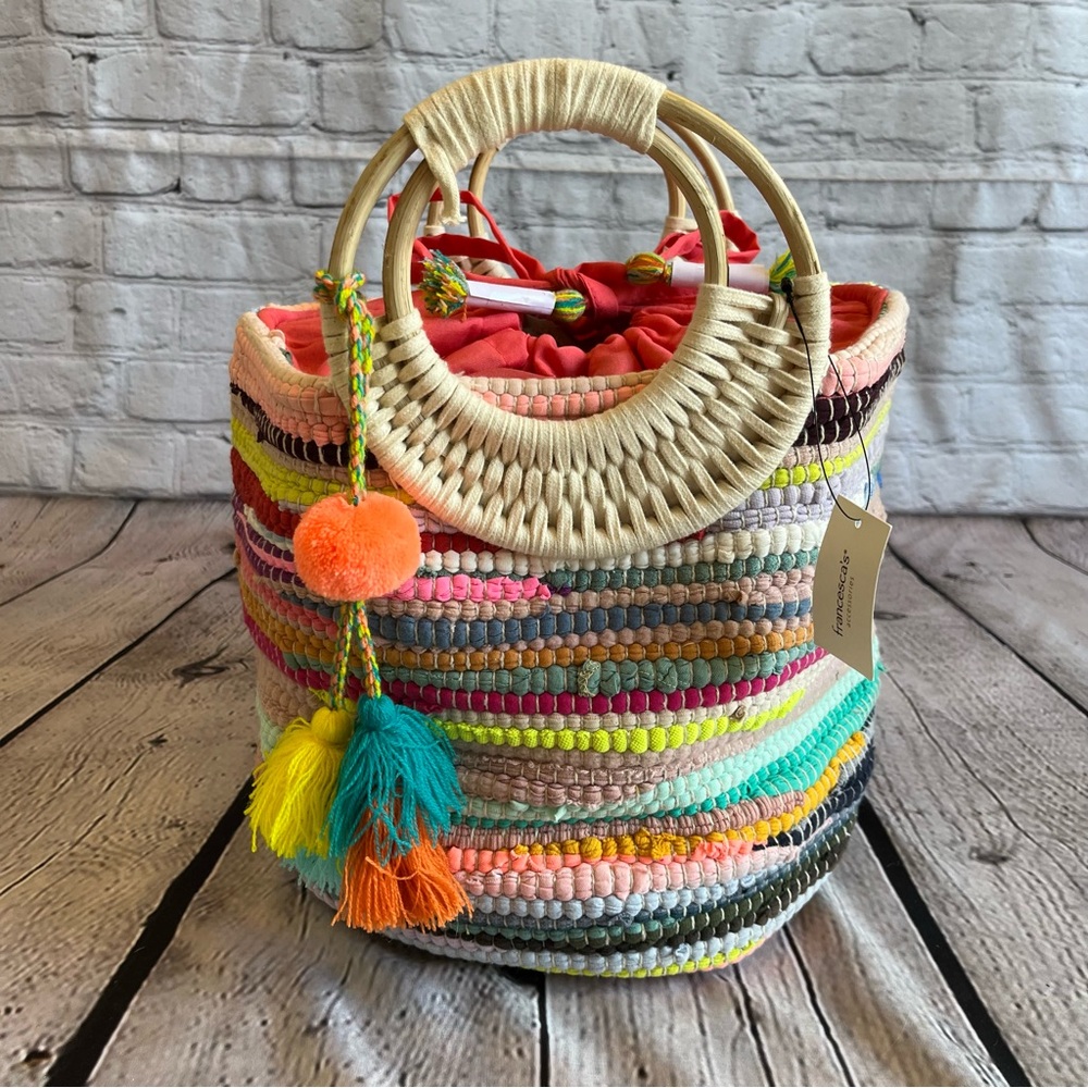 Francesca's Collections Multicolor Woven Tote